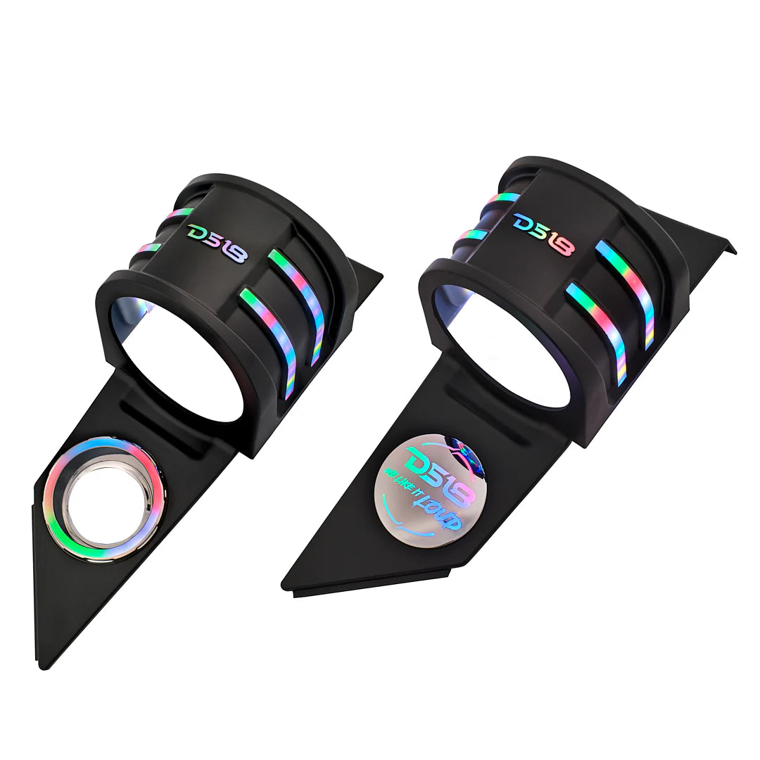 2015-up Polaris Slingshot - DS18 SLG-HD6V2 Headrest Speaker Enclosures with LED Lights - Fits 4x 6.5" Speakers