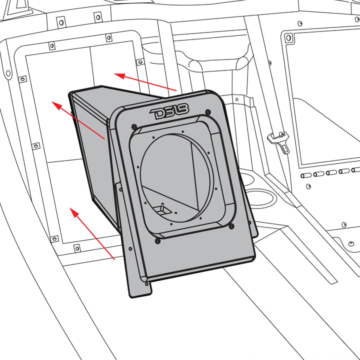 DS18 XL Sealed 10" Subwoofer Enclosure - Fits 2015-up Polaris Slingshot