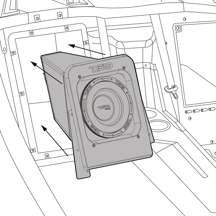 DS18 Sealed Enclosure with 10" Subwoofer - Fits 2015-up Polaris Slingshot