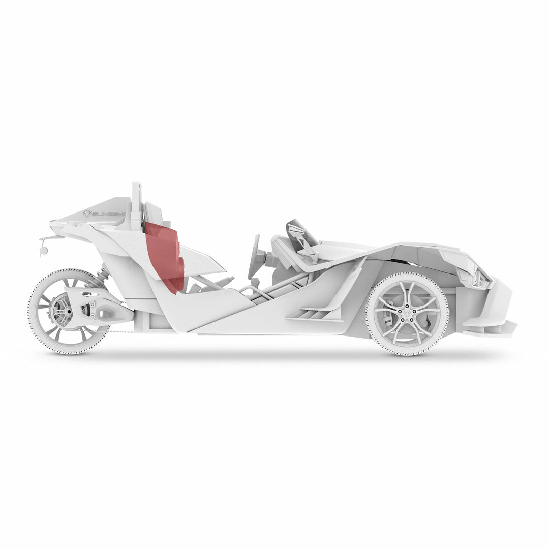 Polaris Slingshot 2015-2019 - Caja de consola central en cascada DS18 SLG-WFCC8 - Se adapta a 1 altavoz de 8" y 1 tweeter de 3,8"