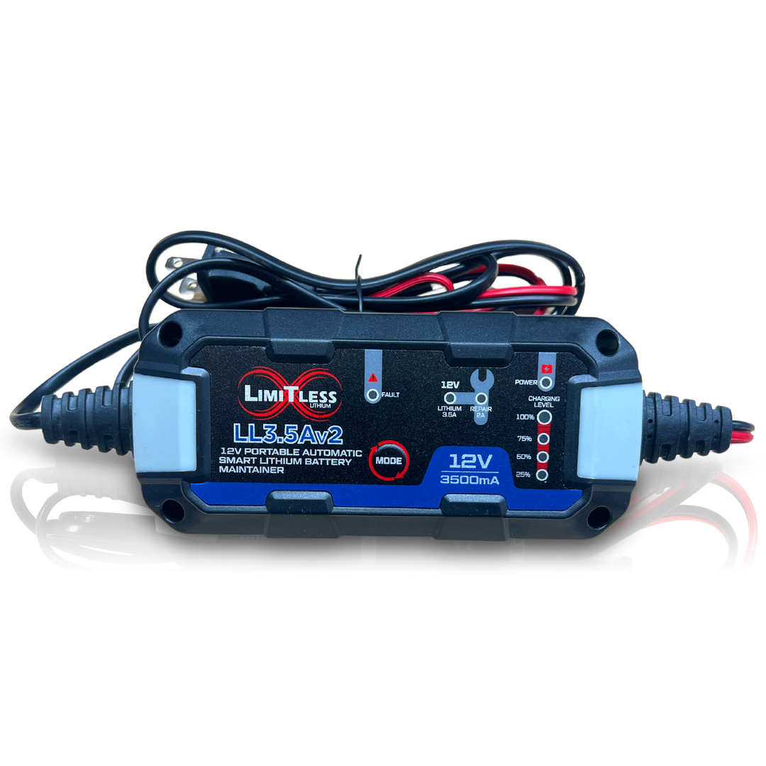 Limitless NSL-12AHv2 Lithium Battery with Maintainer for Motorcycles & Powersports - 2,500 - 3,000 Watts Rms | 12Ah
