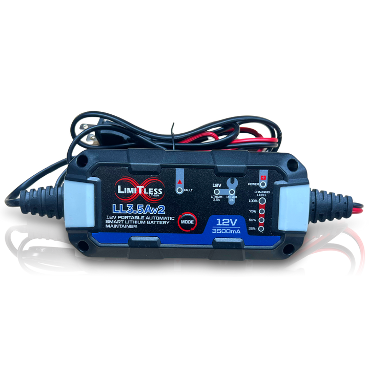 Limitless NSL-12AHv2 Lithium Battery with Maintainer for Motorcycles & Powersports - 2,500 - 3,000 Watts Rms | 12Ah