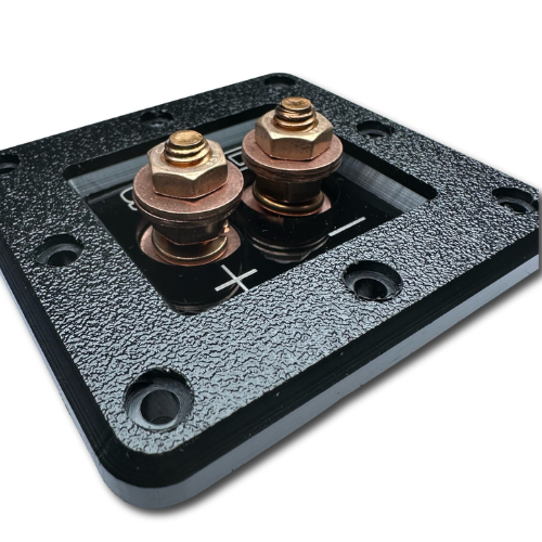 Placa terminal de caja de altavoz SMD de 1 canal con hardware de cobre 100% libre de oxígeno y bisel acrílico negro