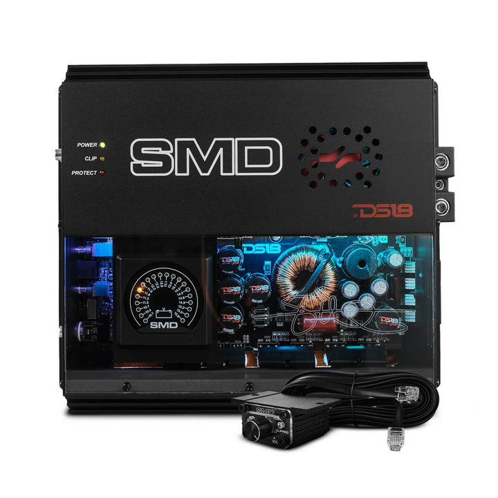 SMD 2000.1D Monoblock Amplifier with VM-1 Voltmeter and Digital LED Lights - 1 x 2000 Watts Rms @ 1-ohm