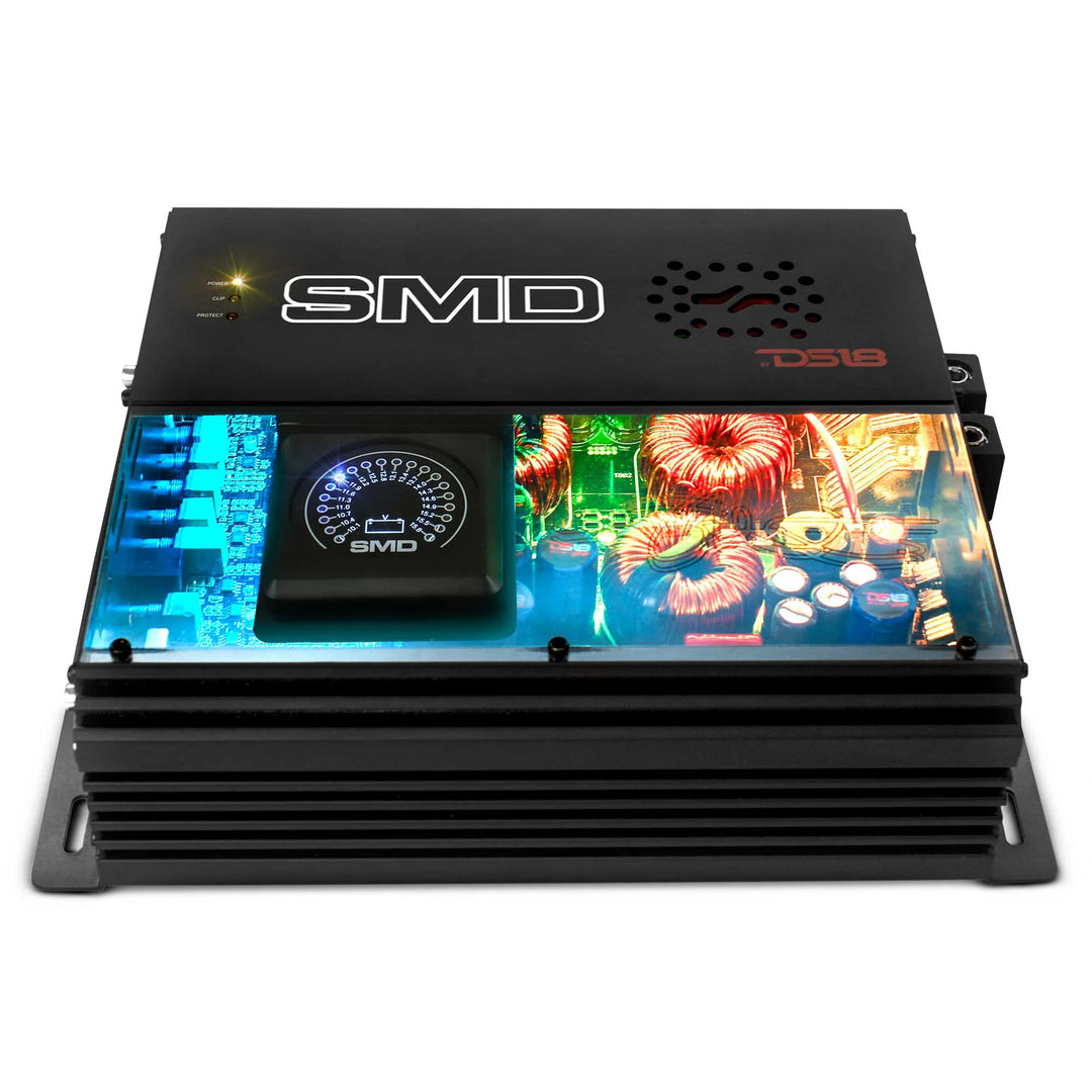 SMD 2000.1D Monoblock Amplifier with VM-1 Voltmeter and Digital LED Lights - 1 x 2000 Watts Rms @ 1-ohm