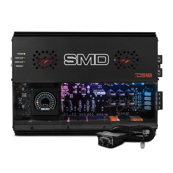 SMD 300.4AB 4-Channel Amplifier with VM-1 Voltmeter and Digital LED Lights - 4 x 300 Watts Rms @ 2-ohm