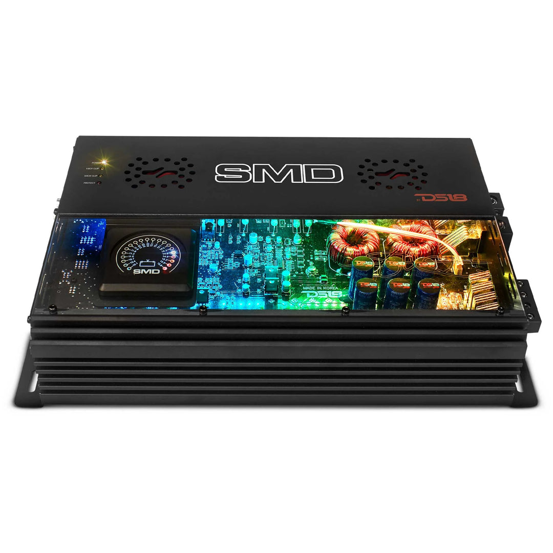 SMD 300.4AB 4-Channel Amplifier with VM-1 Voltmeter and Digital LED Lights - 4 x 300 Watts Rms @ 2-ohm