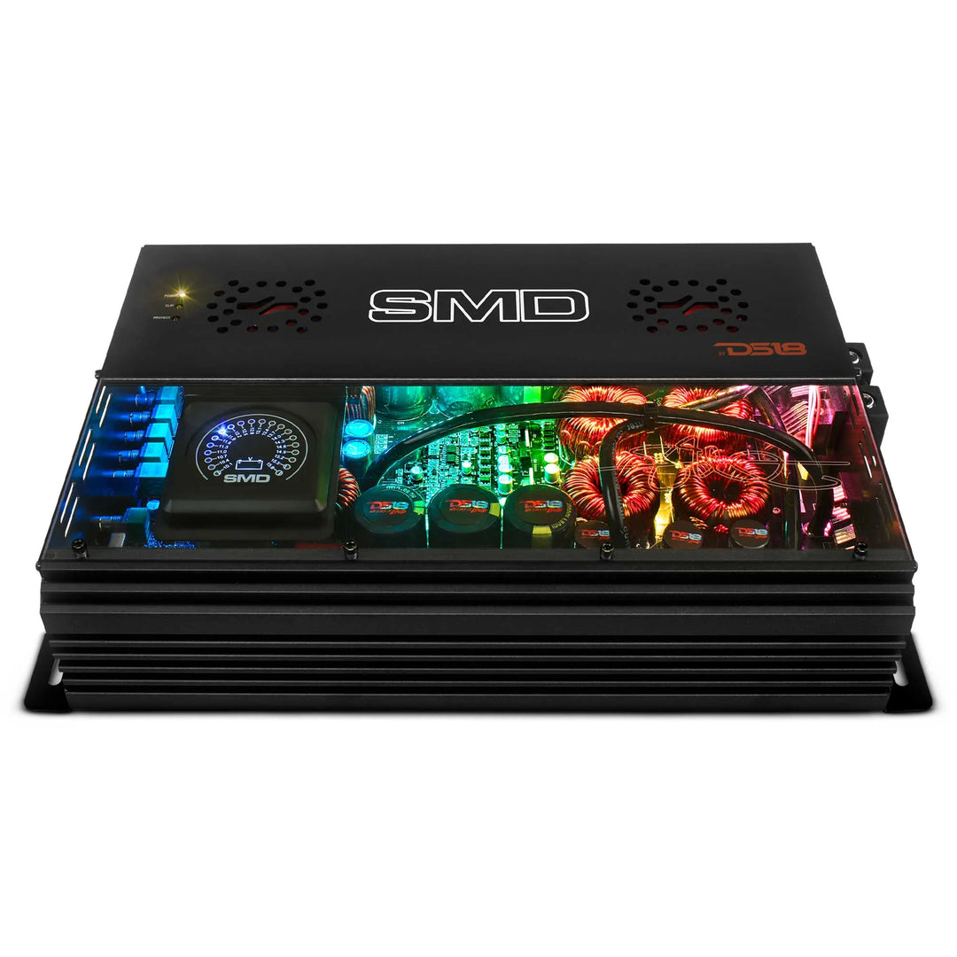 SMD 3000.1D Monoblock Amplifier with VM-1 Voltmeter and Digital LED Lights - 1 x 3000 Watts Rms @ 1-ohm