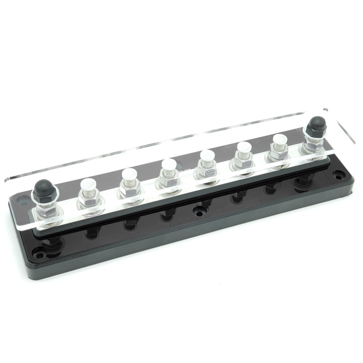 SMD UB-8 8 Spot Distribution Block with Stainless Steel / Aluminum Hardware and Clear Acrylic Cover - Made in the USA