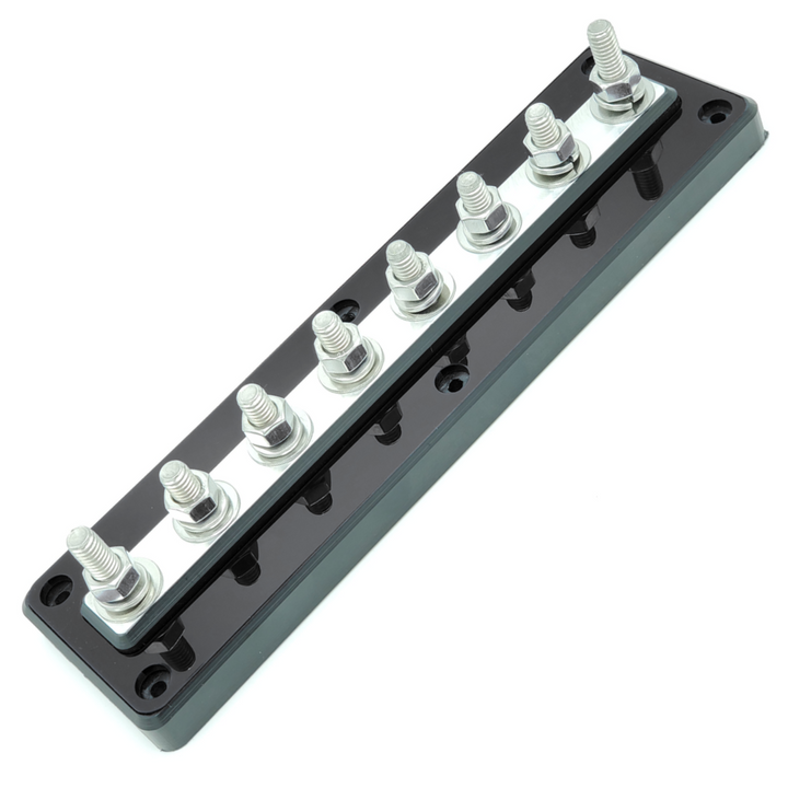 SMD UB-8 8 Spot Distribution Block with Stainless Steel / Aluminum Hardware and Clear Acrylic Cover - Made in the USA