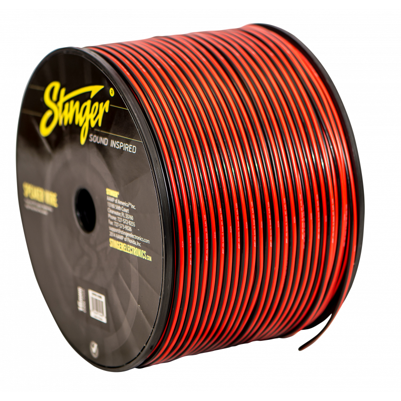 Stinger PRO-Series 16 Gauge Copper Speaker Wire - 1000 Ft Spool.