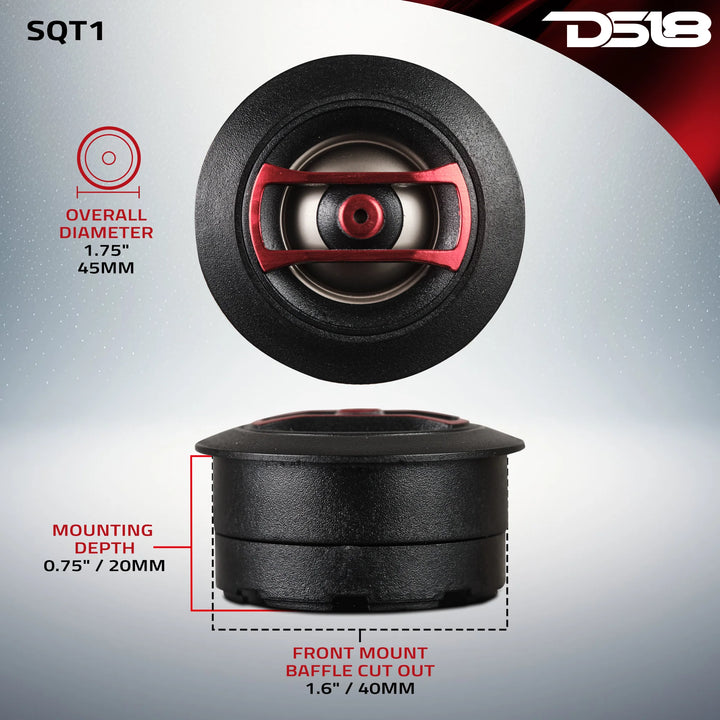 DS18 SQT1 1.3" PEI Dome Tweeters - 30 Watts Rms 4-ohm