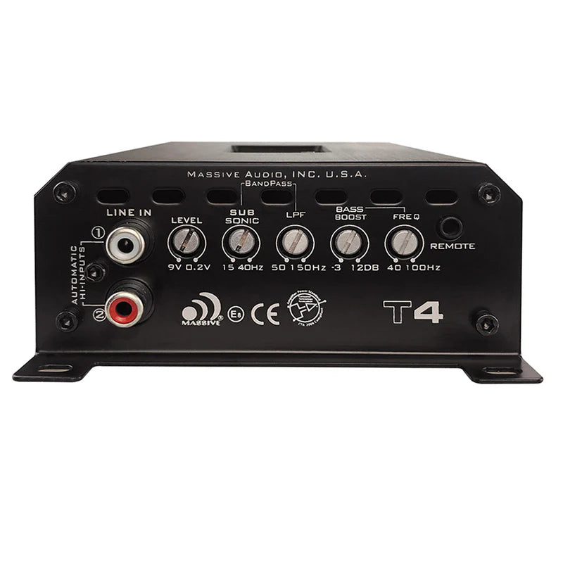 Massive Audio T4 Monoblock Marine Amplifier - 2000 Watts Rms @ 1-ohm