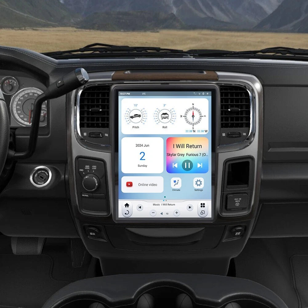 Linkswell T-Style Radio with 12.1" Touchscreen 6th Gen - Fits 2019-2024 Dodge Ram