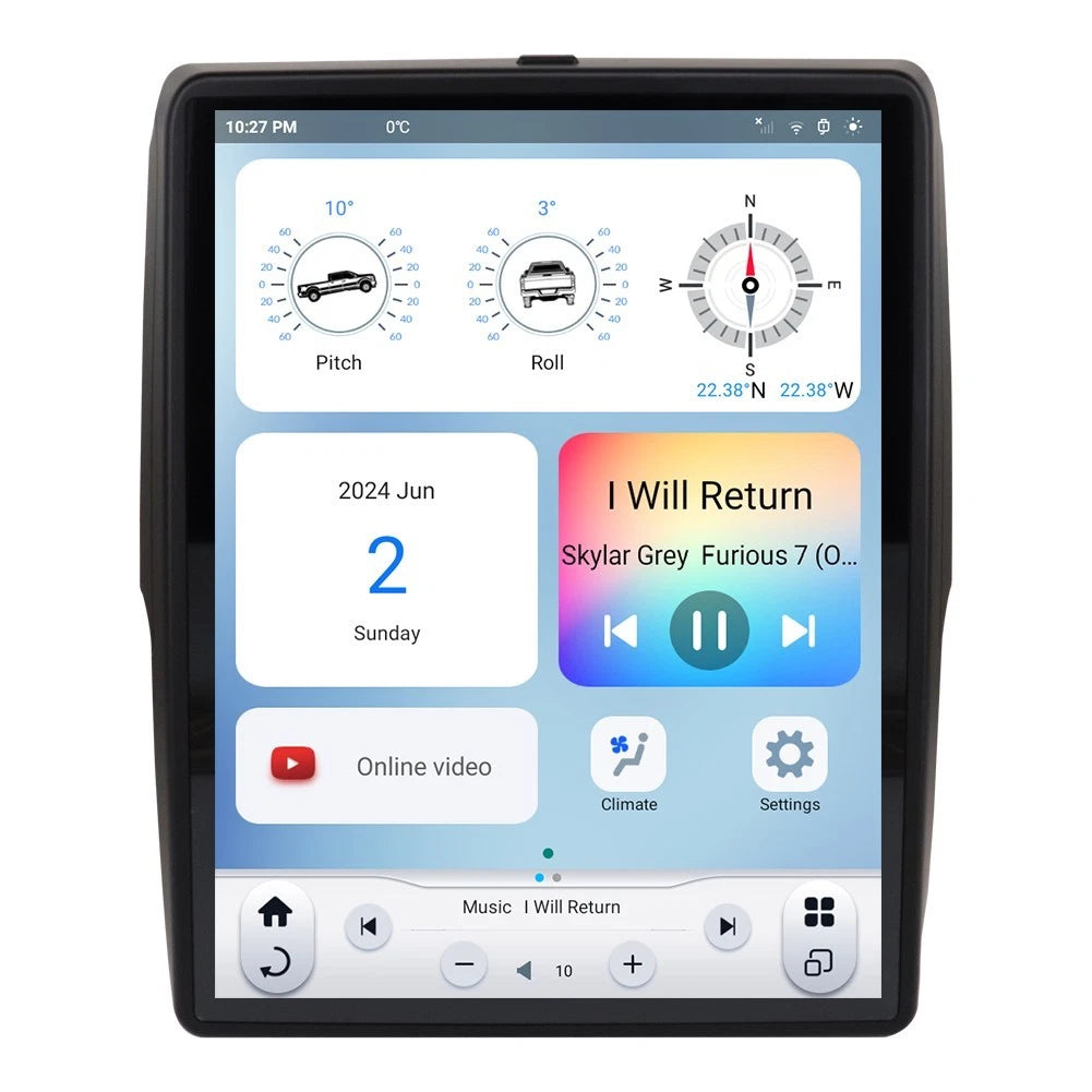 Linkswell T-Style Radio with 12.1" Touchscreen 6th Gen - Fits 2019-2024 Dodge Ram