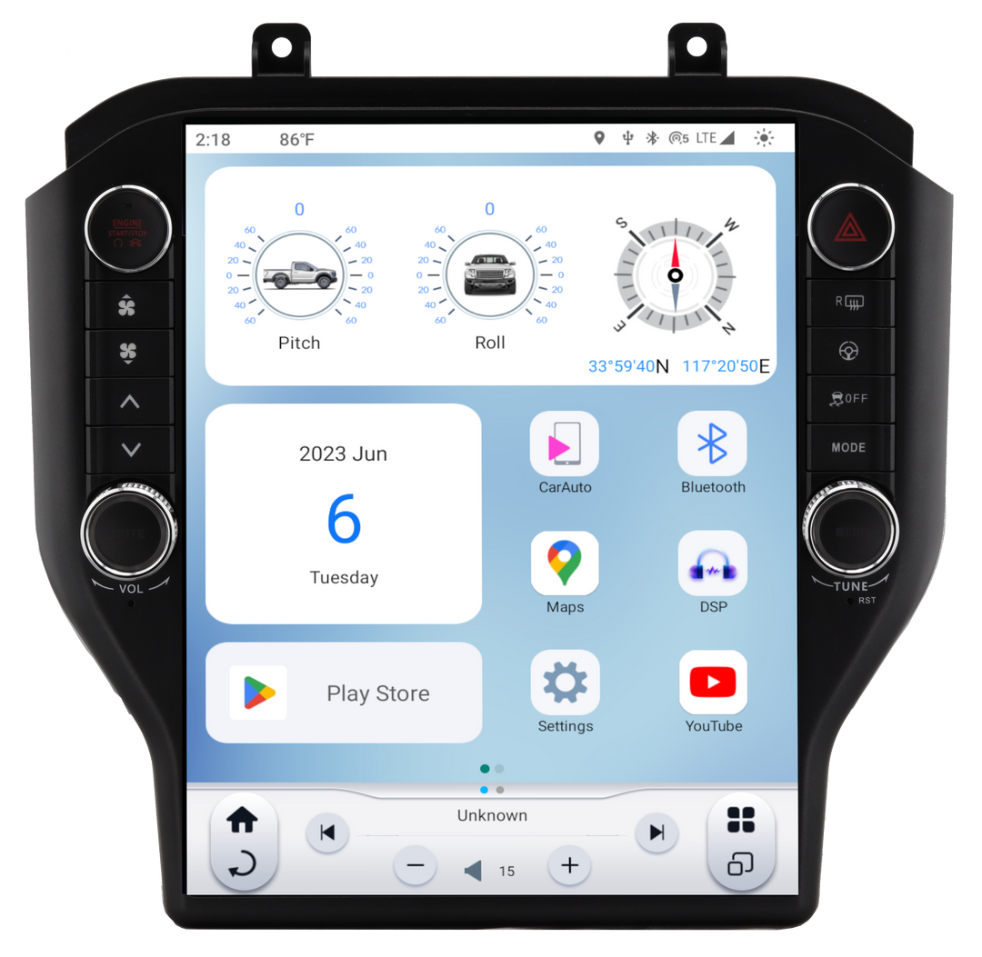 Linkswell T-Style Radio with 12.1" Touchscreen 6th Gen - Fits 2015-2023 Ford Mustang