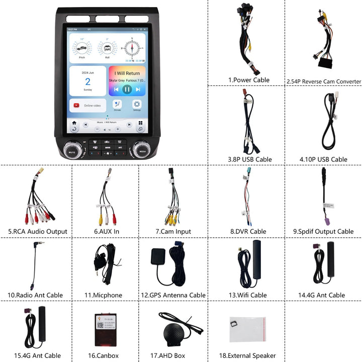 Linkswell T-Style Radio with 12.1" Touchscreen 6th Gen - Fits 2015-2020 F-150 / 2017-2023 Super Duty