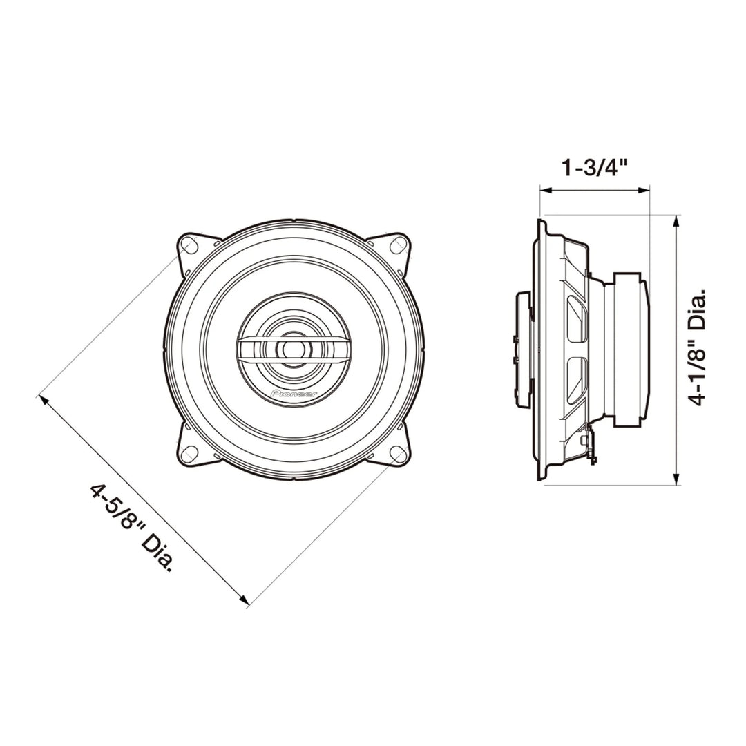Pioneer TS-G1020S 4" 2-Way Coaxial Speakers - 30 Watts Rms 4-ohm
