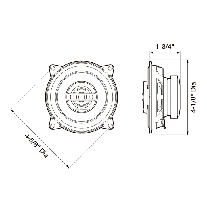Pioneer TS-G1020S 4" 2-Way Coaxial Speakers - 30 Watts Rms 4-ohm
