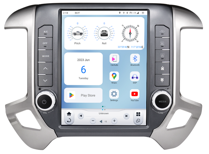 Linkswell T-Style Radio with 12.1" Touchscreen 6th Gen - Fits 2014-2018 Chevy Silverado / GMC Sierra