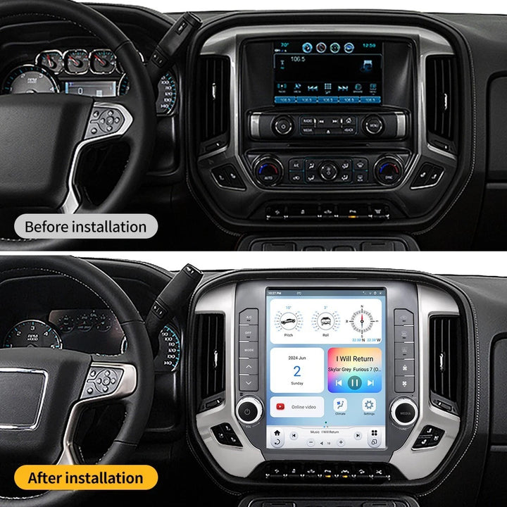 Linkswell T-Style Radio with 12.1" Touchscreen 6th Gen - Fits 2014-2018 Chevy Silverado / GMC Sierra