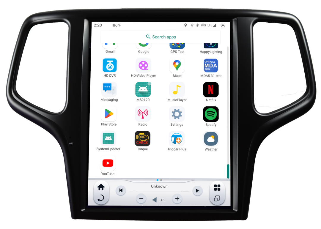 Linkswell T-Style Radio with 12.1" Touchscreen 6th Gen - Fits 2014-2021 Jeep Grand Cherokee
