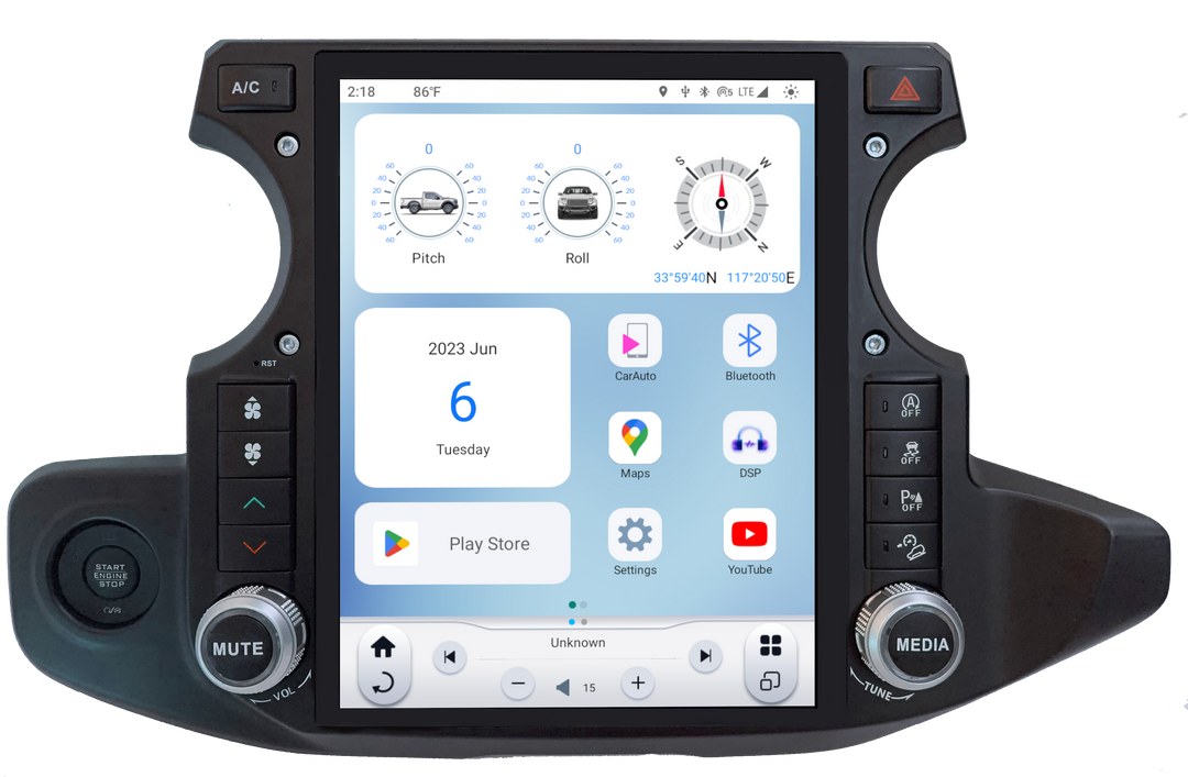 Linkswell T-Style Radio with 12.1" Touchscreen 6th Gen - Fits 2018-2023 Jeep Wrangler JL / Gladiator JT