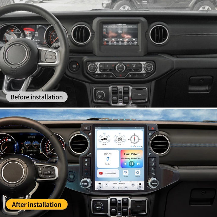 Linkswell T-Style Radio with 12.1" Touchscreen 6th Gen - Fits 2018-2023 Jeep Wrangler JL / Gladiator JT