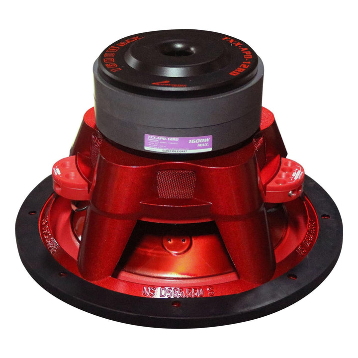 Audiopipe Eye Candy 12" Subwoofer with Red Aluminum Cone - 800 Watts Rms Dual 4-ohm