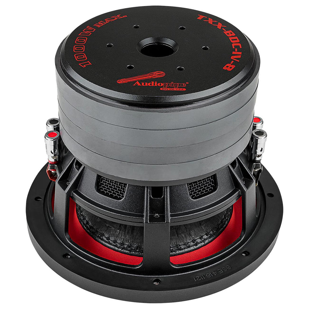 Audiopipe TXX-BDC-IV Series 8" Subwoofer - 500 Watts Rms Dual 4-ohm Voice Coil