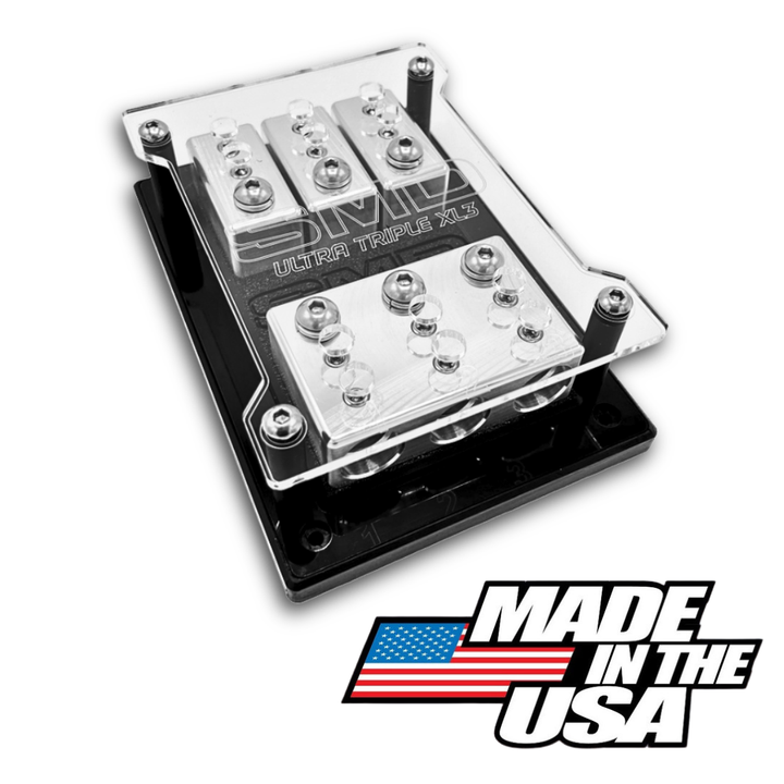 SMD Ultra Triple XL 3 Spot Fuse Block - Stainless Steel and Aluminum Hardware