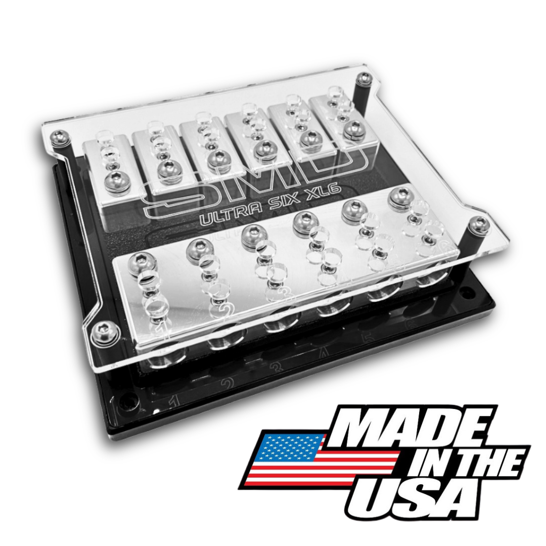 SMD Ultra Six XL 6 Spot Fuse Block - Stainless Steel and Aluminum Hardware
