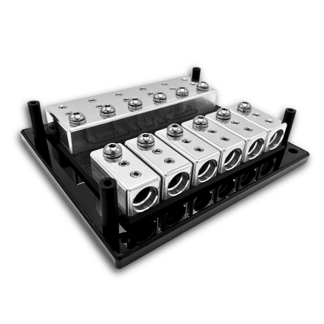 SMD Ultra Six XL 6 Spot Fuse Block - Stainless Steel and Aluminum Hardware