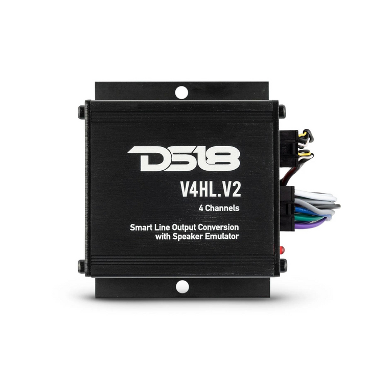 DS18 V4HL.V2 Convertidor de salida de línea de 4 canales con emulador de altavoz y salida de encendido remoto