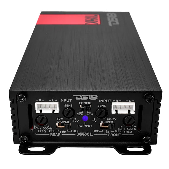 DS18 X4XL 4-Channel Compact Class D Amplifier - 4 x 120 Watts Rms @ 4-ohm