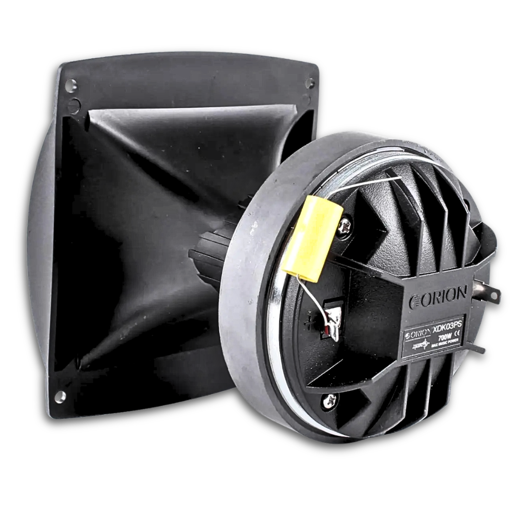 Orion XDK03PS Compression Driver with Horn - 175 Watts Rms 8-ohm Orion XDK03PS Compression Driver with Horn - 175 Watts Rms 8-ohm