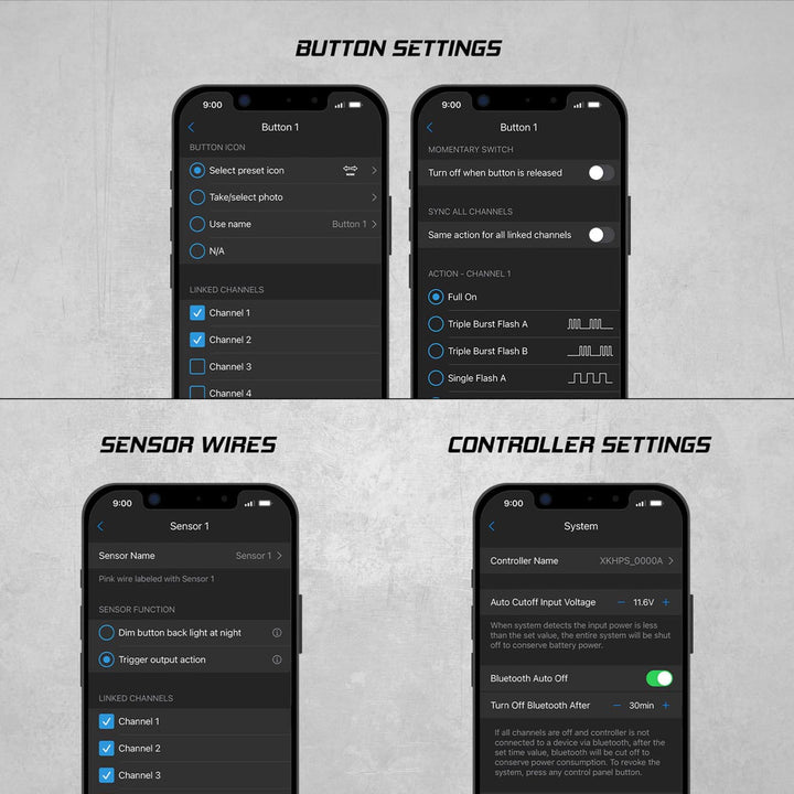 XKGlow XK-CMD-KIT XKcommand Off-road Bluetooth Switch Panel with Bluetooth-Controlled App