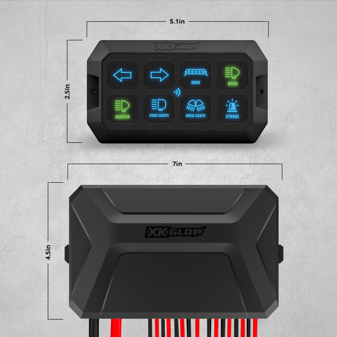 XKGlow XK-CMD-KIT XKcommand Off-road Bluetooth Switch Panel with Bluetooth-Controlled App