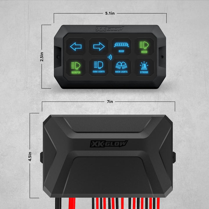 XKGlow XK-CMD-KIT XKcommand Off-road Bluetooth Switch Panel with Bluetooth-Controlled App