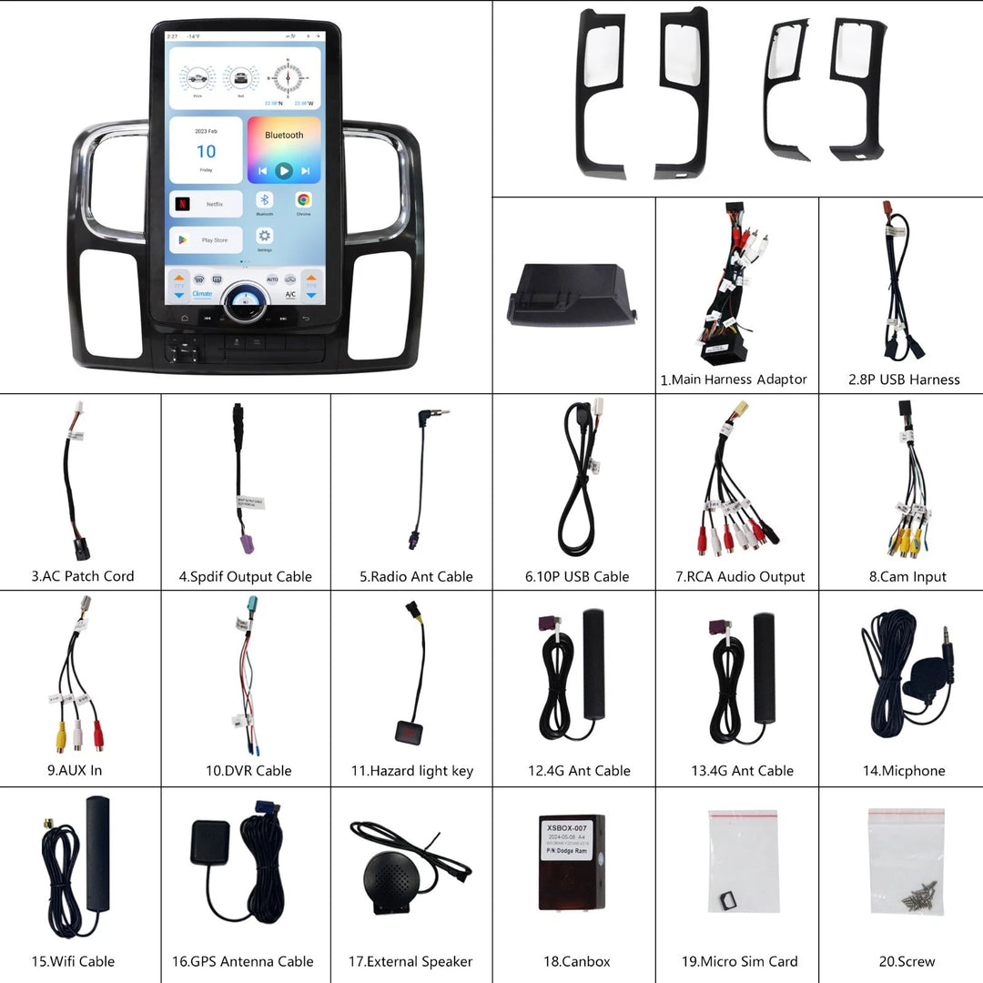 Linkswell T-Style XL Radio with 15.6" Touchscreen - Fits 2013-2018 (2019-2024 Classic) Dodge Ram