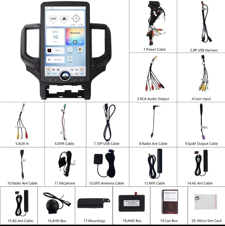 Linkswell T-Style XL Radio with 15.6" Touchscreen - Fits 2019-2024 Dodge Ram