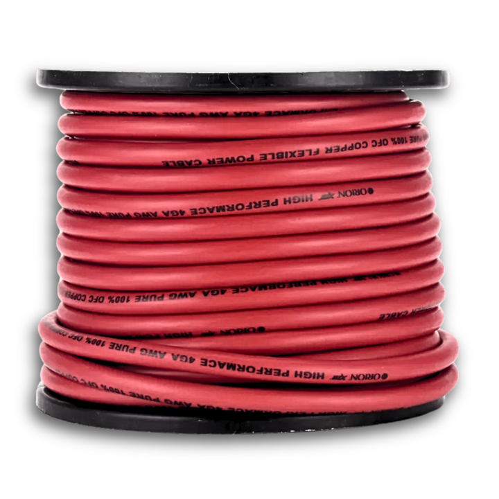 Orion Red 4 Gauge OFC Copper Power or Ground Wire - 100 Foot Roll