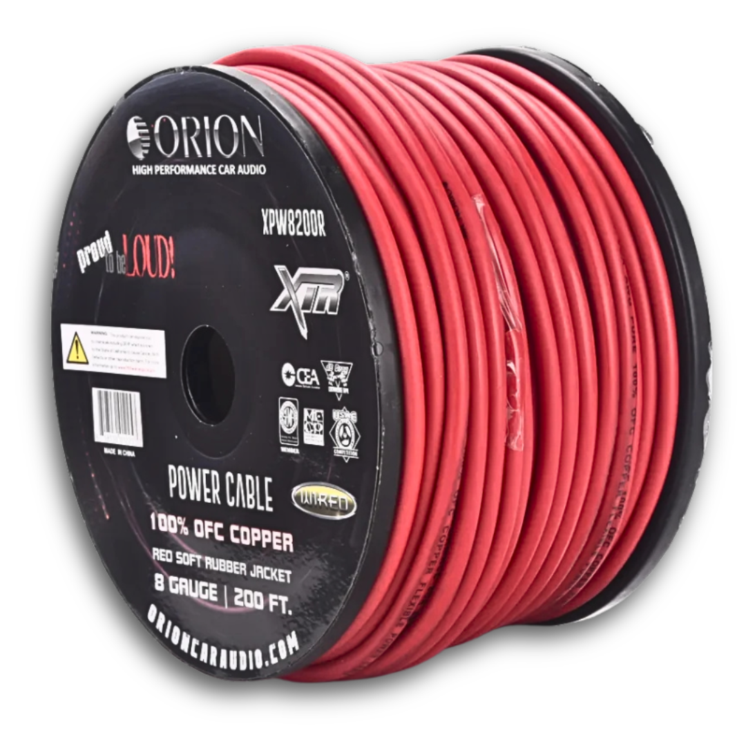 Orion Red 8 Gauge OFC Copper Power or Ground Wire - 200 Foot Roll