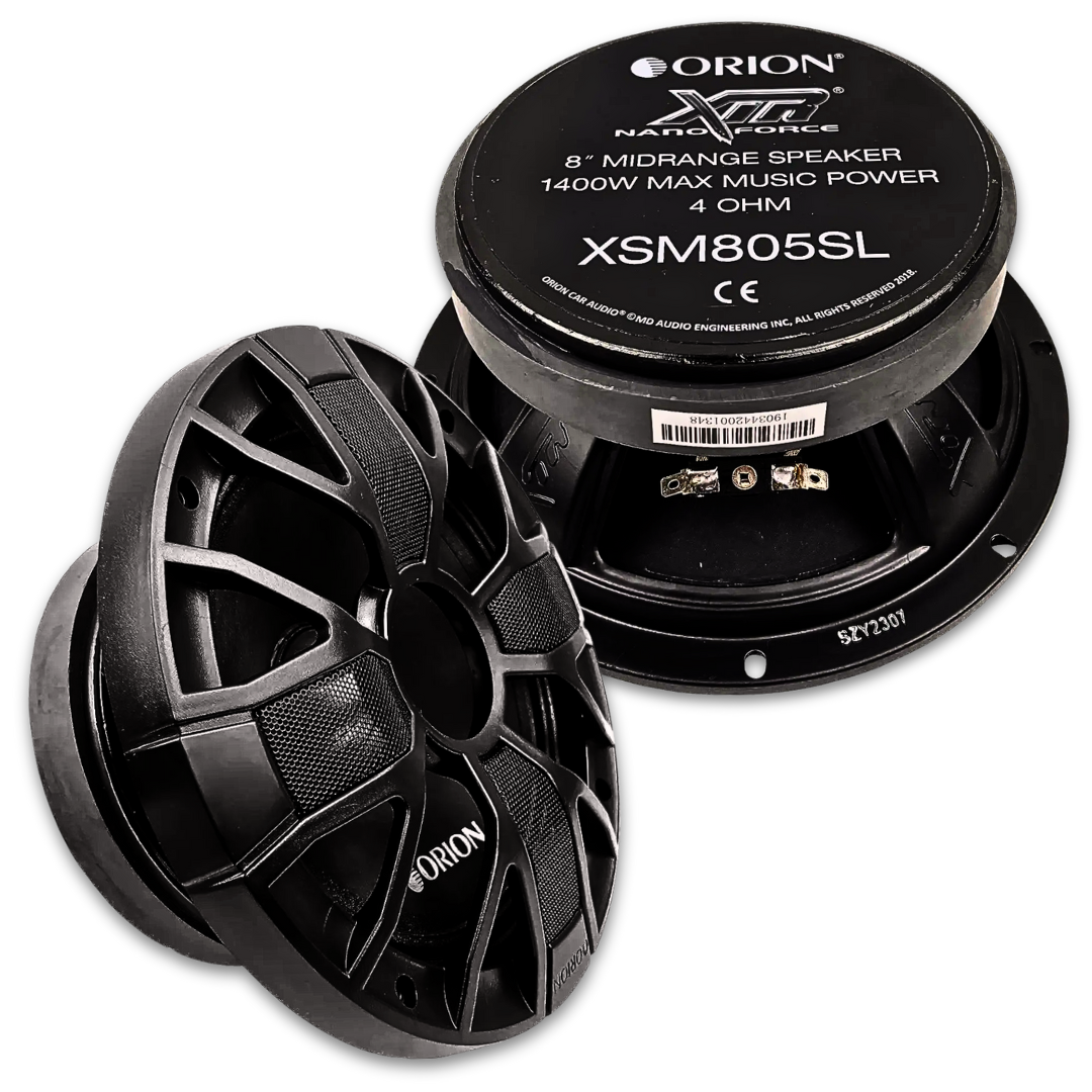 Orion XSM805SL 8" Slim Mid-Range Loudspeakers - 350 Watts Rms 4-ohm