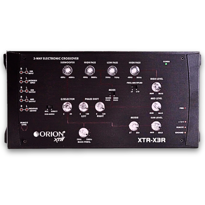 Orion XTR-X3R 3-Way Active Crossover with Subwoofer Level Control Knobs