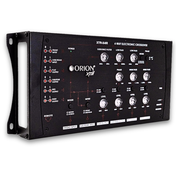 Orion XTR-X4R 4-Way Active Crossover with Subwoofer Level Control Knobs
