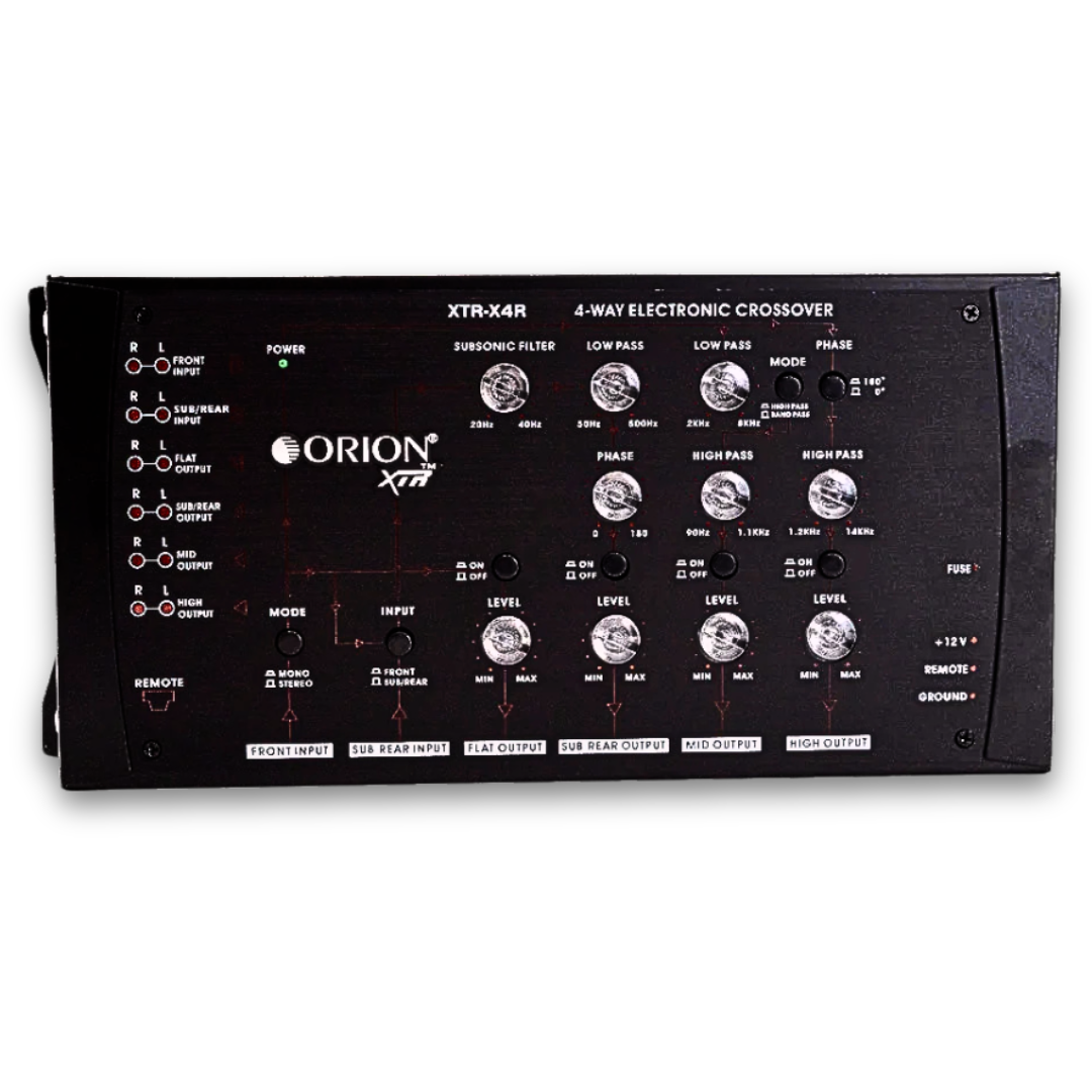 Orion XTR-X4R 4-Way Active Crossover with Subwoofer Level Control Knobs