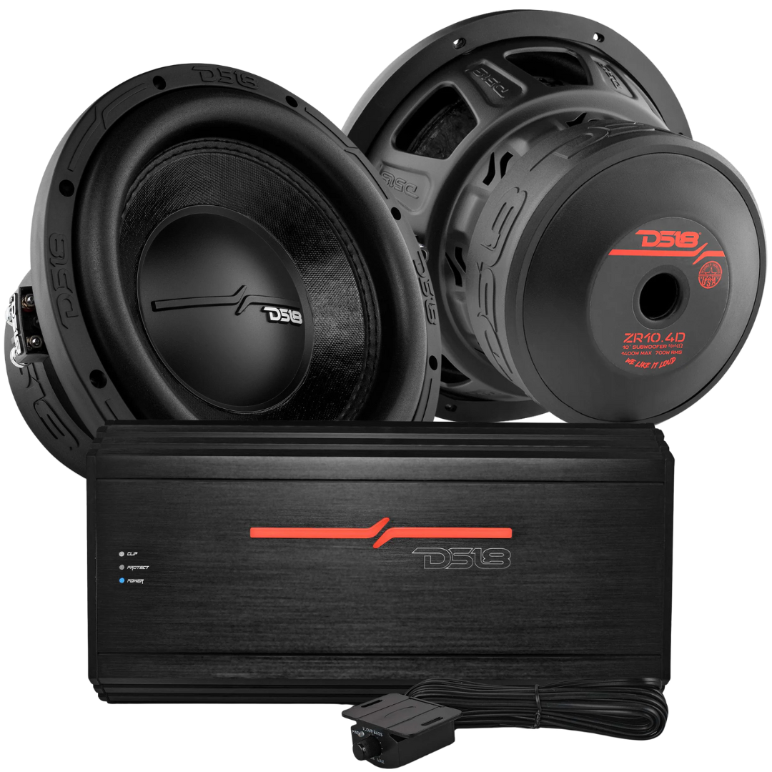 DS18 Bundle - 2x ZR10.4D 10" Subwoofers with ZR1500.1D Monoblock Amplifier