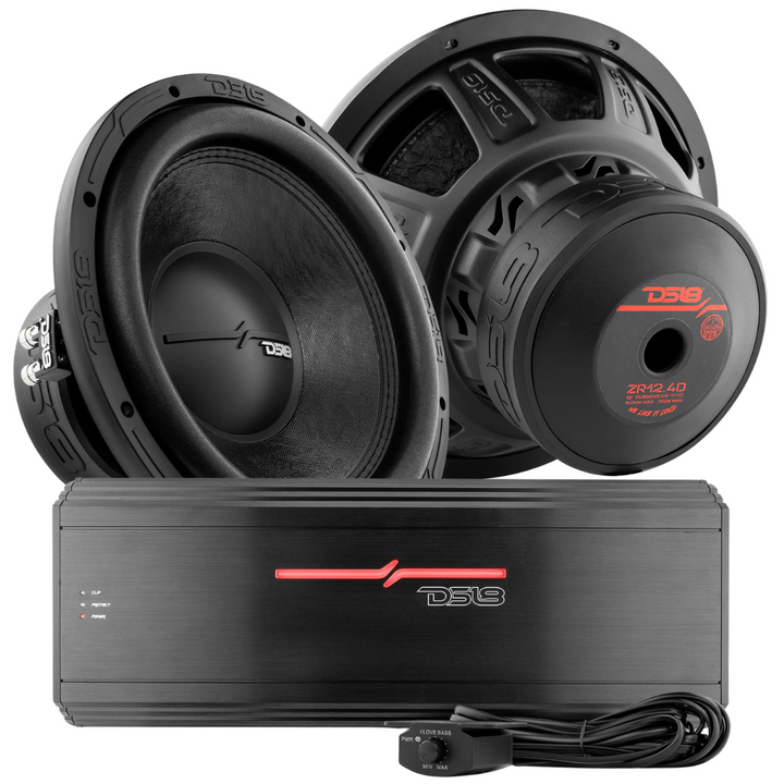 DS18 Bundle - 2x ZR12.4D 12" Subwoofers with ZR2000.1D Monoblock Amplifier