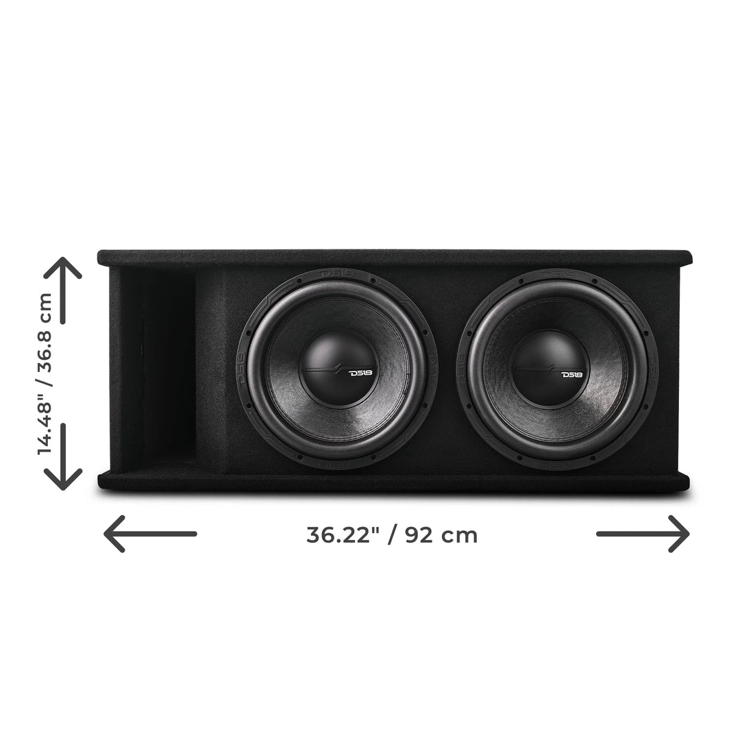 DS18 ZR212LD 2 subwoofers ZR12.4D de 12" con subcaja con puertos sintonizados a 29 Hz - 1500 vatios Rms 2 x 2 ohmios